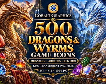 Dragons & Wyrms Game Icons | 500 | Monsters, Abilities and RPG Loot PNG
