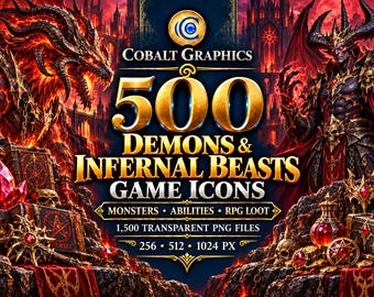Demons & Infernal Beasts Game Icons | 500 | Monsters, Abilities and RPG Loot PNG