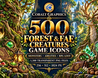 Forest & Fae Creatures Game Icons | 500 | Monsters, Abilities and RPG Loot PNG