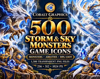 Storm & Sky Monsters Game Icons | 500 | Monsters, Abilities and RPG Loot PNG