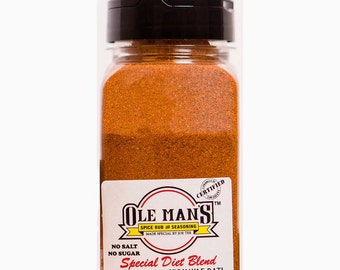 Award Winning! Special Diet Blend NO Salt or Sugar  -Ole Man's Spice Rub & Seasoning -1.0 LB- Gluten Free! No MSG! Free Shipping!