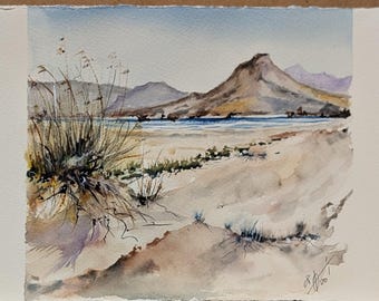 Acquerelli originali. Acquerello. Capo di Gata.
