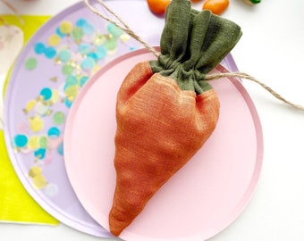 Carrot Treat Bags, Carrot Drawstring Bag, Easter Treat Bags, Easter Candy Container, Personalized Treat Bags Gifts for Kids, Goodie Bag