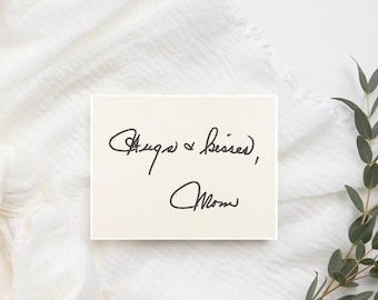 Note scritte a mano ricamate personalizzate, note scritte a mano personalizzate, riproduzione di calligrafia personalizzata, calligrafia ricamata su tessuto