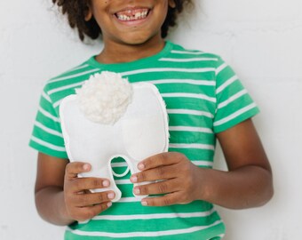 Perzonalized Tooth Fairy Pillow with pocket for boys, Custom Tooth Fairy Pillow for door, Baby Teeth Keepsake, First Lost Tooth, Tooth Box