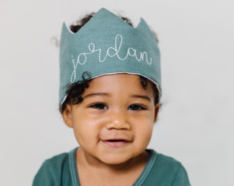 First Birthday Hat, Green Birthday Crown, Party Hats and Crowns Personalized Baby Birthday Crown, Custom Name Birthday Gifts for Kids
