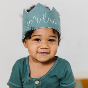 First Birthday Hat, Green Birthday Crown, Party Hats and Crowns Personalized Baby Birthday Crown, Custom Name Birthday Gifts for Kids