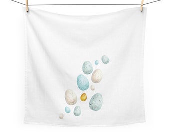 Spring Towels, Easter Kitchen Towels, Robins Egg Blue Decor, Spring Flour Sack Dish Towels, Tea Towel for Display, Nature Lover Tea Towel