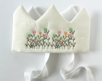 Wildflower Crown, Easter Headband, Flowergirl Tiara, Daisy Flower Crown, 1t Birthday Hat Girls, Easter Outfit, Daisy Halo, Pastel Flowers