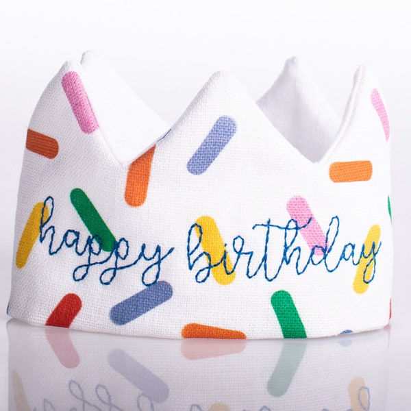 Party Hats & Crowns, Happy Birthday Crown, Baby Birthday Crown, Waldorf Crown, Fabric Crown, First Birthday Girl Hat