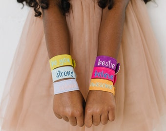 Embroidered Woven Linen Bracelet, Custom Friendship Bracelet Gift for Her, Designer Woven Bracelet for Kids and Besties, Embroidery Bracelet