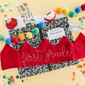First Day of School Headband, Back to School Party Hat, Kids Personalized Handmade Crown for Pre-K, Kindergarten and Elementary Grades