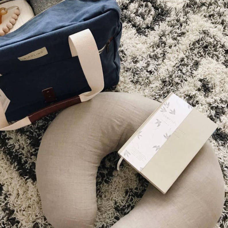 Nursing Pillow Cover in Natural Linen Etsy