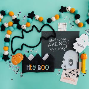 Halloween Headband for Baby, Hey Boo Basket Halloween Gift Box, Halloween Birthday Crown, Halloween Party Hats and Crowns for Kids