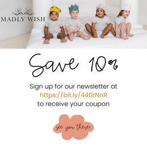 save 10% at Madly Wish with a newsletter sign up