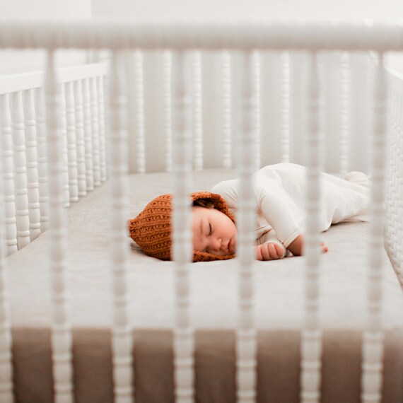 Linen Fitted Crib Sheet In Earth Linen Crib Sheet Gender Etsy