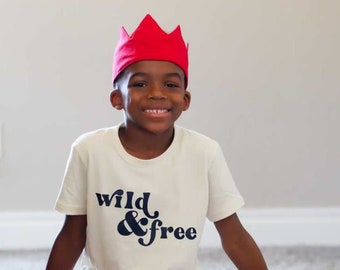 Personalized Birthday Crown for Kids, Embroidered 1st Birthday Crown, Red Kids Birthday Crown, Cake Smash Hat, Fabric Kids Crown