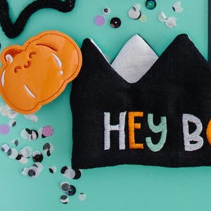 Halloween Headband for Baby, Hey Boo Basket Halloween Gift Box, Halloween Birthday Crown, Halloween Party Hats and Crowns for Kids