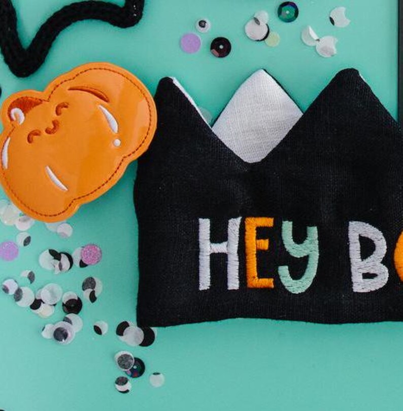 Halloween Headband for Baby, Hey Boo Basket Halloween Gift Box, Halloween Birthday Crown, Halloween Party Hats and Crowns for Kids