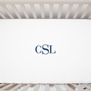 Crib Sheet with Name, Monogrammed Baby Crib Sheets, White Linen Crib Sheet, Baby Name Sheet, Crib Set Custom Name, Name Crib Sheets