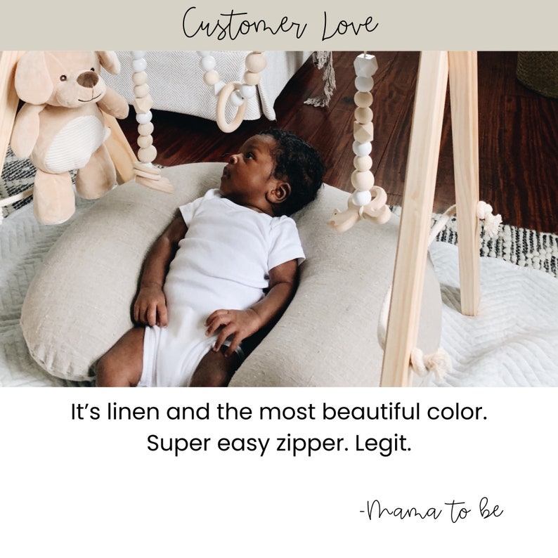 customer review of a linen nursing pillow cover