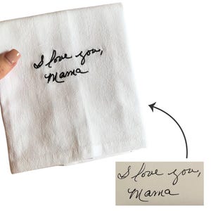 Cadeau d'écriture brodée pour la fête des mères, cadeau commémoratif de torchon de recette d'écriture manuscrite, cadeaux souvenir pour maman, serviette brodée personnalisée