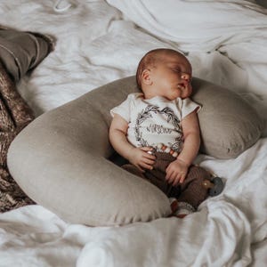 授乳枕カバー ニュートラル、授乳枕カバー、授乳枕カバー、リネン授乳枕カバー、授乳必需品