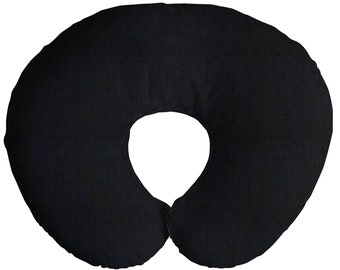 Nursing Pillow Cover in Black Linen
