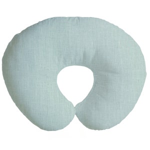 Blue Green Linen Nursing Pillow Cover: Breastfeeding Support