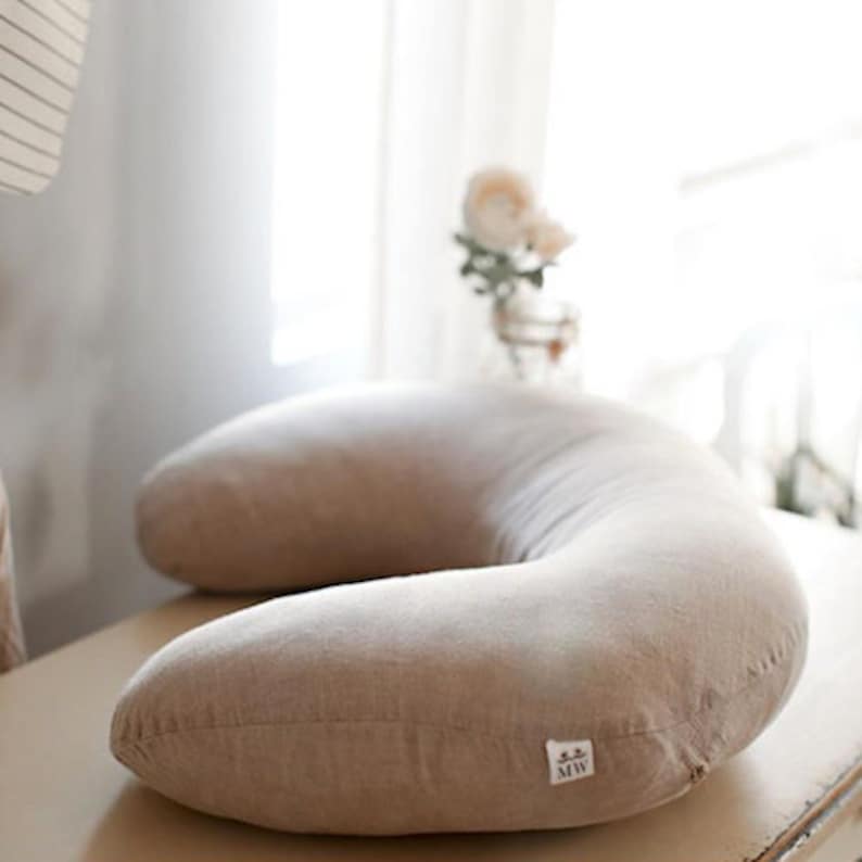 Nursing Pillow Cover in Natural Linen image 9