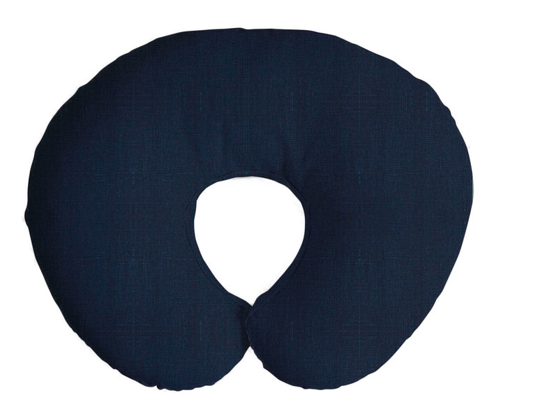 Linen Nursing Pillow Cover in Navy Blue Etsy