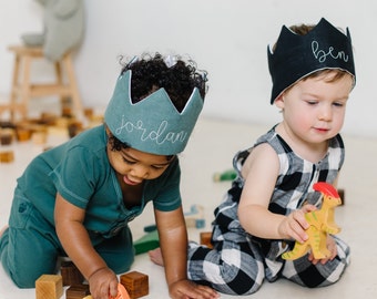 Chapeau premier anniversaire, couronne d'anniversaire verte, chapeaux de fête et couronnes Couronne d'anniversaire bébé personnalisée, cadeaux d'anniversaire prénom personnalisés pour enfants