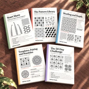 Mindful Pattern Drawing Complete Course | 100 Patterns, 5 Printable Workbooks, Pencil Shading, Mandalas & Creative Projects