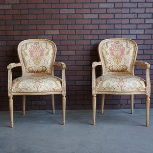 French Accent Chair ~ Bergere Chair ~ French Carved Chair ~ Claudette Chairs by Ethan Allen - A Pair