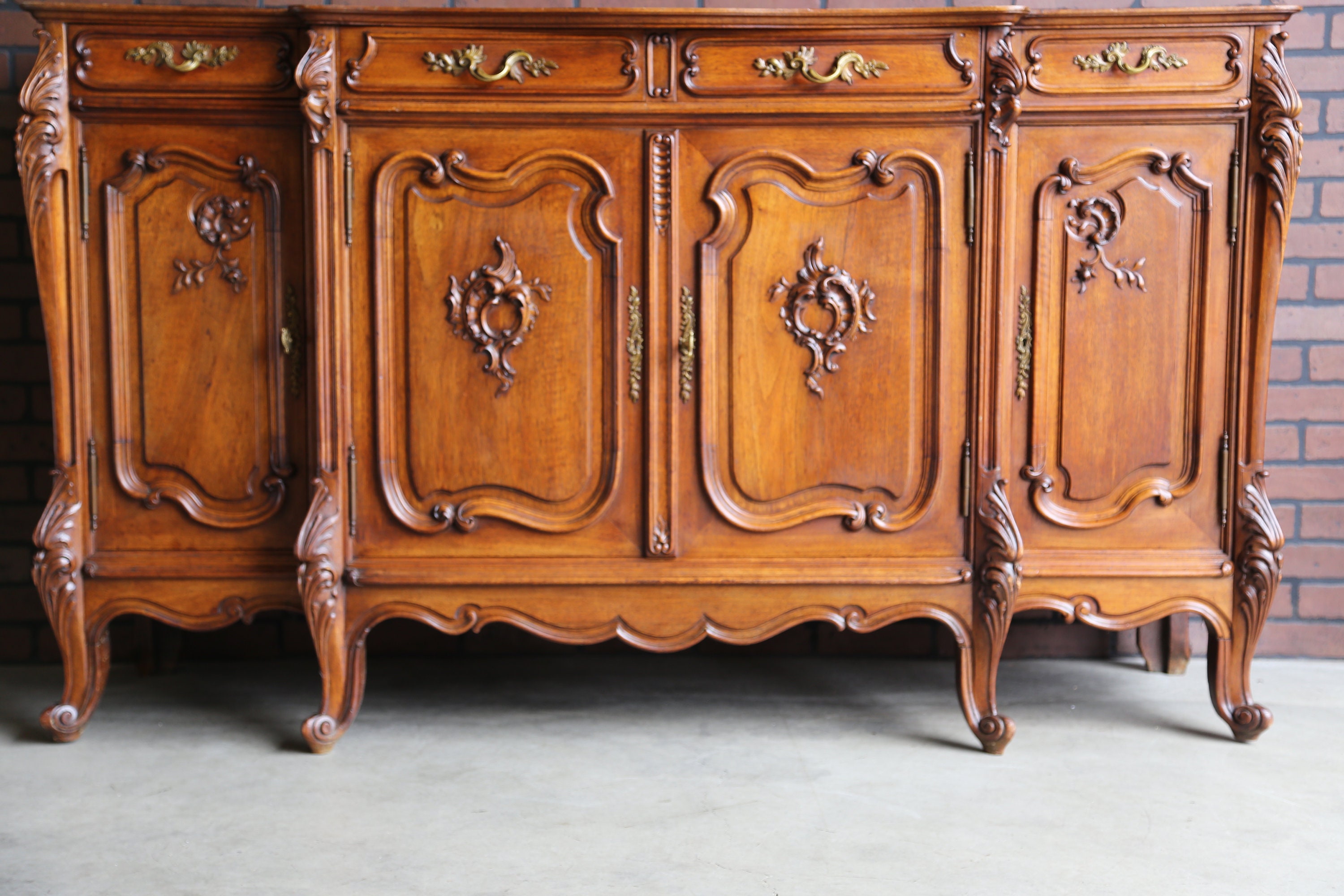Louis XV Marble Top Buffet ~ French Server ~ Antique Rococo