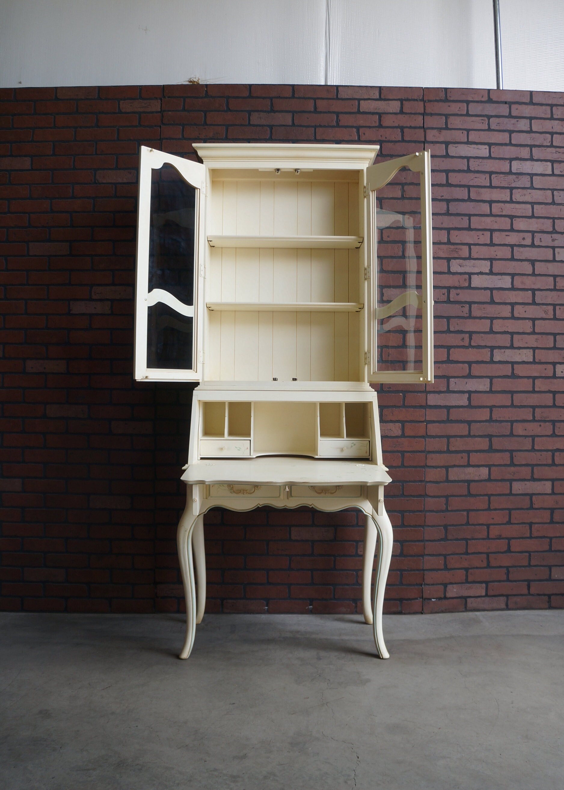 Secretary Desk display Cabinet Vintage Secretary Desk French Provincial Desk Country French Hand Painted Secretary Desk by Ethan Allen Etsy