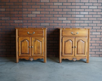 Nightstands ~ Bedside Chests ~ Night Tables ~ French Provincial Nightstands ~ Country French Nightstands by Ethan Allen ~ A Pair