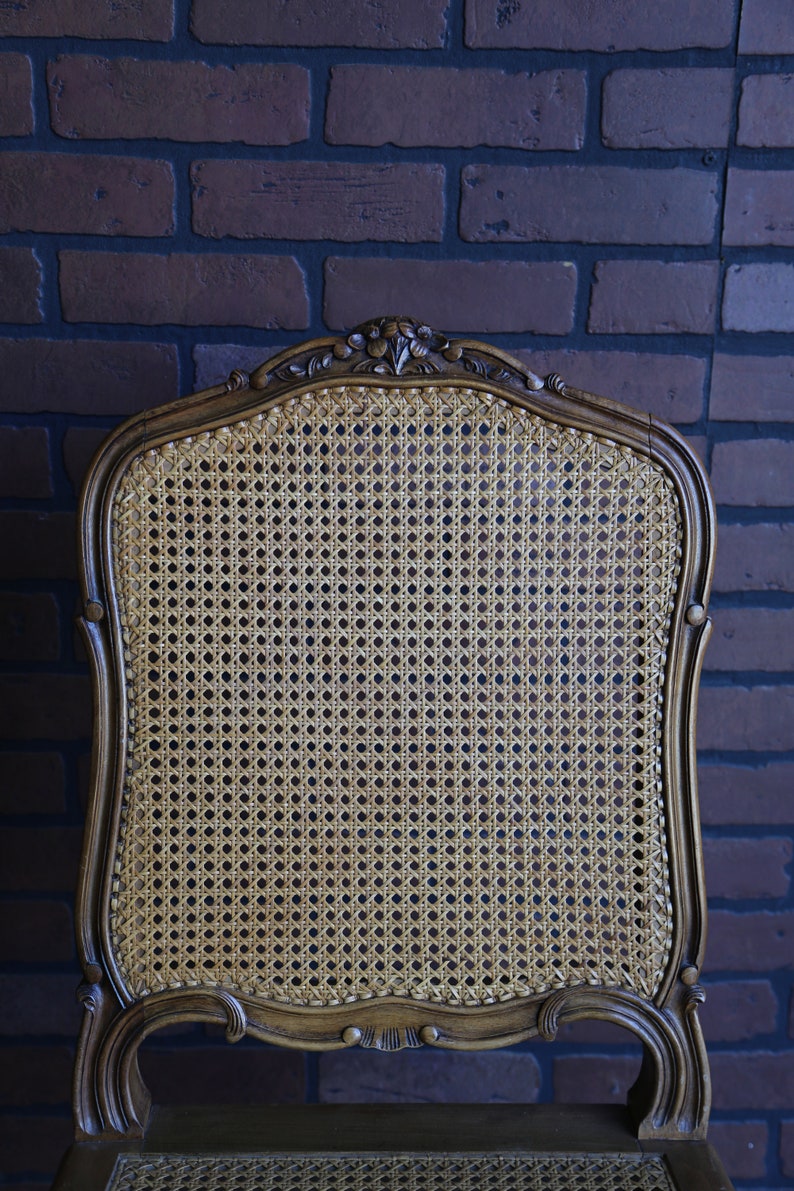 French Antique Side Chairs Cane Dining Chairs Carved Wood - Etsy