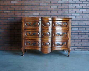 Chest of Drawers ~ French Provincial 3 Drawer Chest ~ Dresser ~  Commode ~ Country French Serpentine Chest of Drawers