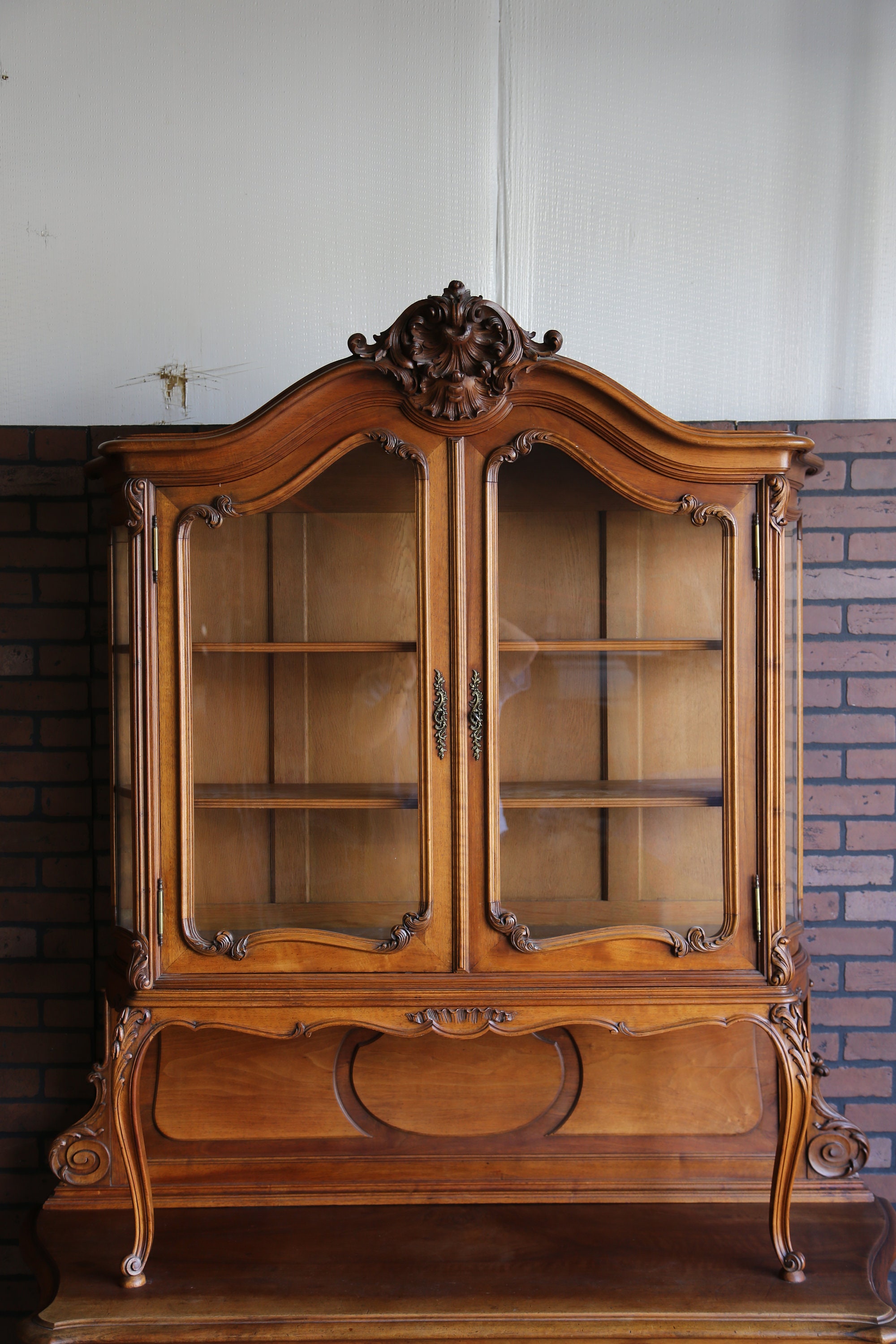 Antique French China Cabinet ~ French Provincial Hutch ~ Louis XV