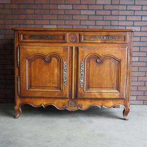 Antique French Buffet ~ Pierre Deux Style Cabinet ~ French Provincial Sideboard ~ Country French 2 Over 2 Buffet ~ Louis XV Cabinet