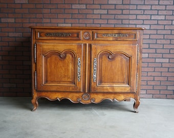 Antique French Buffet ~ Pierre Deux Style Cabinet ~ French Provincial Sideboard ~ Country French 2 Over 2 Buffet ~ Louis XV Cabinet