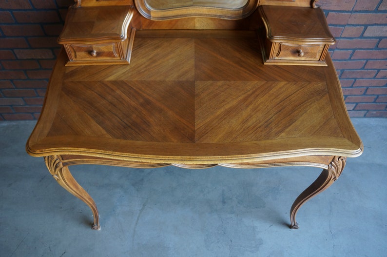 Antique French Rococo Writing Desk French Provincial Vanity With Mirror ...