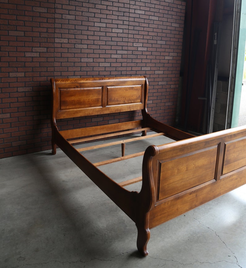 French Provincial Queen Sleigh Bed Queen Bed Frame Country Etsy