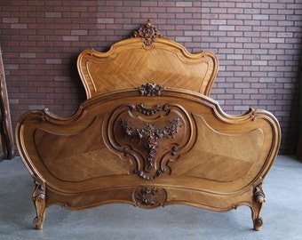 Antique French Rococo Full Bed ~ Double Bed Frame ~ French Bed ~ Louis XV Bed