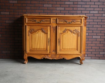 Antique French Buffet ~ Cabinet ~ French Provincial Sideboard ~ Country French 2 Over 2 Buffet