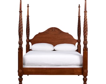 Queen Bed Frame ~ Plantation Poster Bed ~ Maple  4 Post Bed  ~ British Classics Montego Queen Bed by Ethan Allen