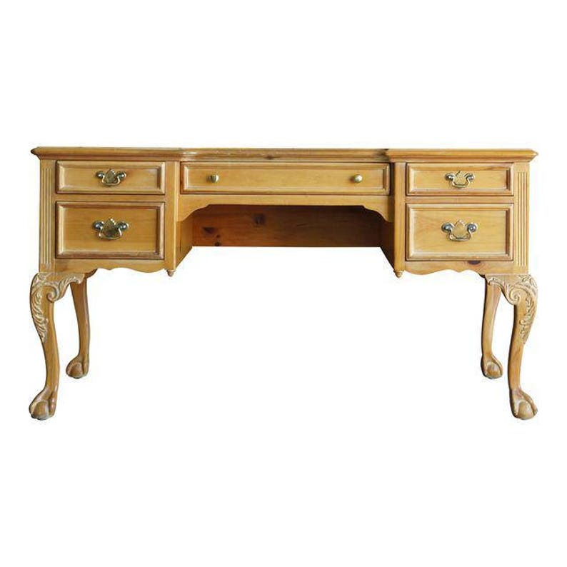 Desk Pine Writing Vintage Country French Farmhouse
