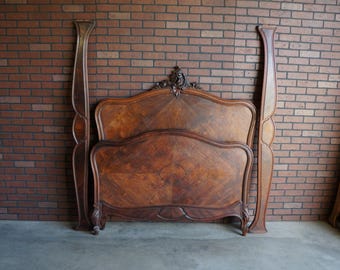 Antique French Rococo Full Bed ~ Double Bed Frame ~ French Bed ~ Louis XV Bed