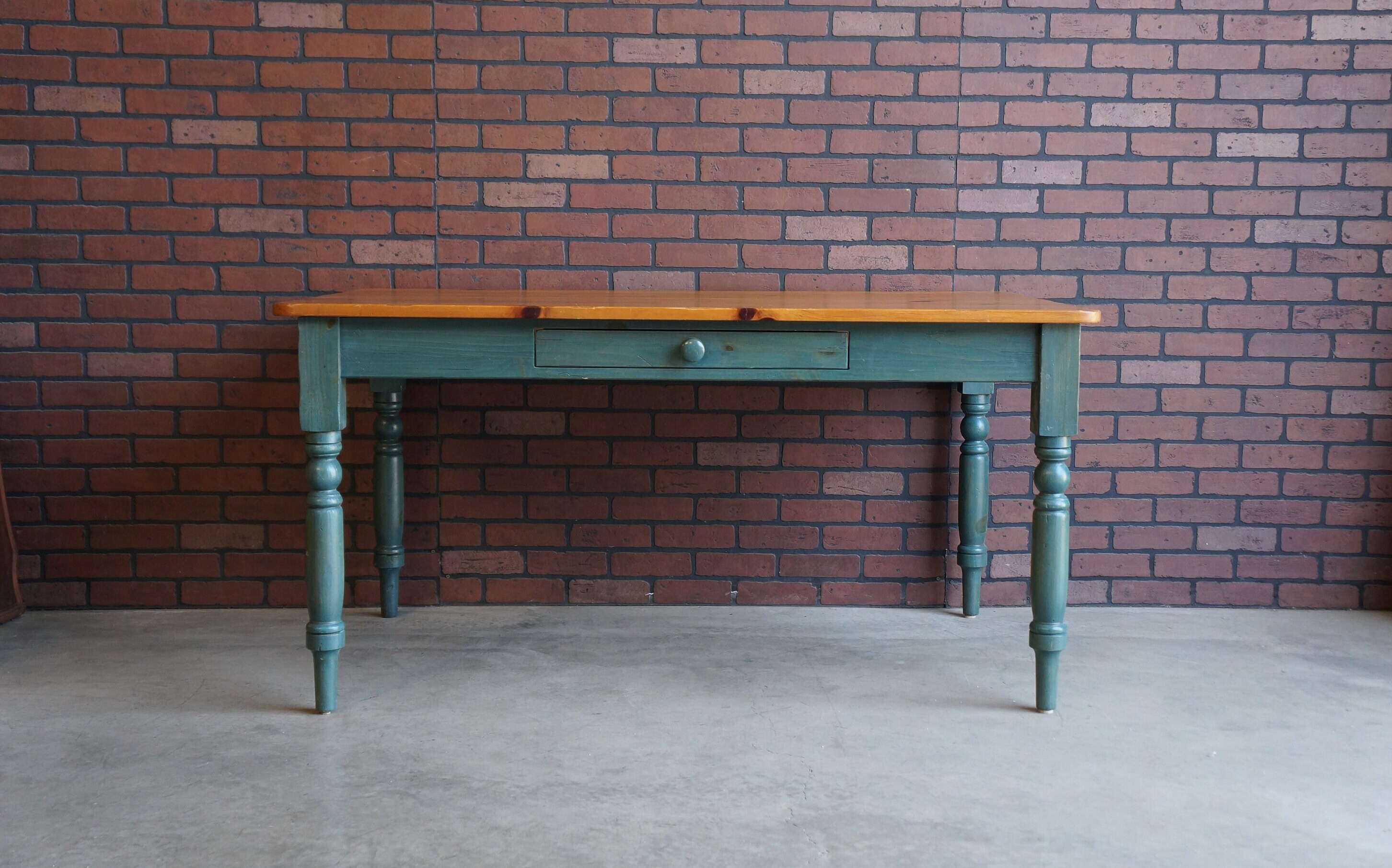 French Farmhouse Table ~ Country Cottage Writing Desk ~ Farmhouse Pine Dining Table by Ethan Allen